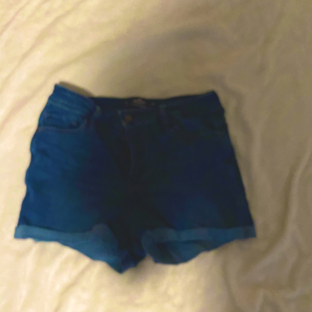 Blue denim shorts